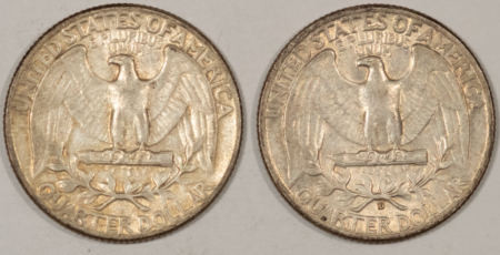 New Store Items 1949 1949-D WASHINGTON QUARTERS LOT/2, HIGH GRADE EXAMPLES, NICE HONEST AU COINS