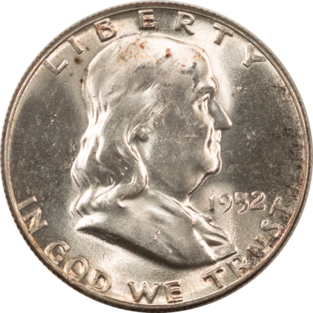 Franklin Halves 1952 FRANKLIN HALF DOLLAR – FRESH UNCIRCULATED WITH FULL BELL LINES!