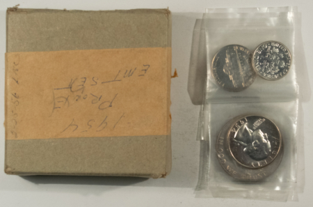 New Store Items 1954 US SILVER PROOF 5 COIN SET – GEM PROOF IN ORIGINAL GOVERNMENT BOX W/ PAPER!