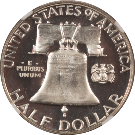 Franklin Halves 1957 PROOF FRANKLIN HALF DOLLAR – NGC PF-65 CAMEO, GEM, LOOKS DEEP!