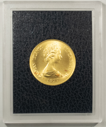 Bullion 1977 CAYMAN ISLANDS $100 GOLD QUEENS JUBILEE, KM#13 .3646 AGW IN OGP