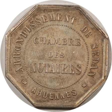 Exonumia 1800s FRANCE SILVER JETON CHAMBER OF NOTARIES – FRESH PROOFLIKE BRILLIANT UNCIRC