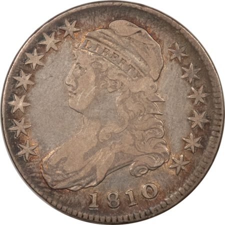 Early Halves 1810 CAPPED BUST HALF DOLLAR – HIGH GRADE CIRCULATED EXAMPLE! ATTRACTIVE!