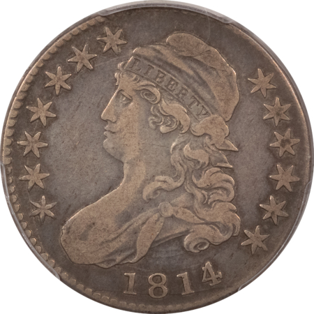 CAC Approved Coins 1814/3 CAPPED BUST HALF DOLLAR – PCGS VF-25, ORIGINAL & NICE! CAC APPROVED!