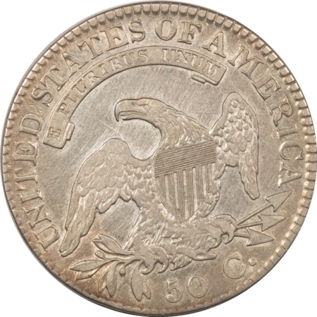 Early Halves 1823 BROKEN 3 CAPPED BUST HALF DOLLAR HIGH GRADE CIRC EXAMPLE BUT CLEANED, TOUGH
