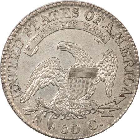 Early Halves 1824 CAPPED BUST HALF DOLLAR – NICE HIGH GRADE EXAMPLE, BUT LIGHT OLD CLEANING!