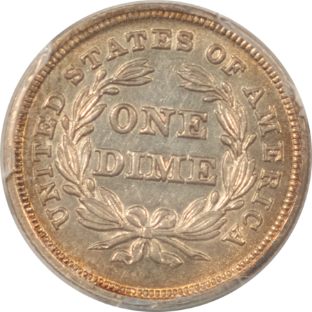 Liberty Seated Dimes 1837 SEATED LIBERTY DIME, NO STARS, SMALL DATE – PCGS AU-58, SCARCE TYPE COIN!