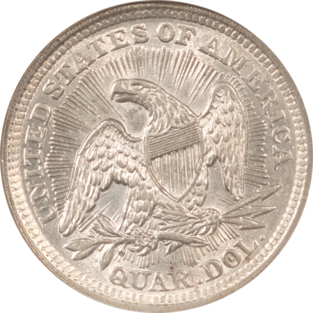 CAC Approved Coins 1853 SEATED LIBERTY QUARTER ARROWS & RAYS – NGC AU-55, BLAST WHITE, CAC APPROVED