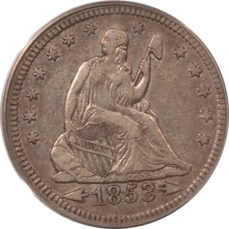 CAC Approved Coins 1853/4 SEATED LIBERTY QUARTER, ARROWS & RAYS – PCGS XF-40, ORIGINAL, PQ & CAC!