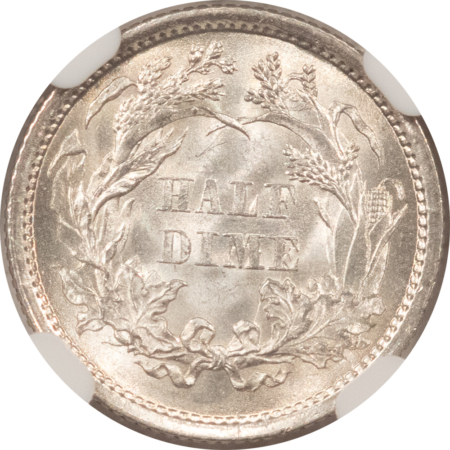 Liberty Seated Half Dimes 1862 SEATED LIBERTY HALF DIME – NGC MS-66, BLAST WHITE!