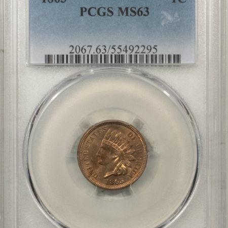 Indian 1863 INDIAN CENT – PCGS MS-63, FLASHY PREMIUM QUALITY!