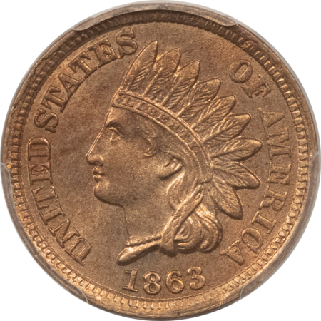 Indian 1863 INDIAN CENT – PCGS MS-63, FLASHY PREMIUM QUALITY!