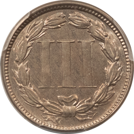 New Certified Coins 1865 THREE CENT NICKEL – PCGS MS-62, LUSTROUS!