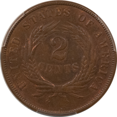 New Certified Coins 1872 TWO CENT PIECE – PCGS AU-55, PQ KEY DATE, LOOKS MINT STATE!