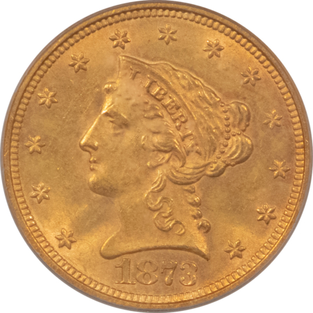 $2.50 1873 OPEN 3 $2.50 LIBERTY GOLD, PCGS MS-63, OLDER HOLDER & PREMIUM QUALITY!