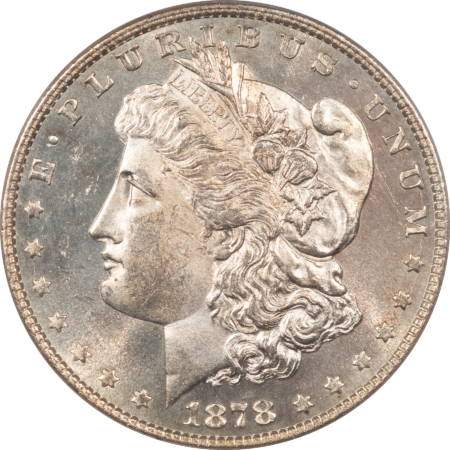Morgan Dollars 1878 8TF $1 MORGAN DOLLAR – PCGS MS-63, LOOKS 64+, OLD GREEN HOLDER & PQ!