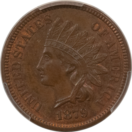 Indian 1879 INDIAN CENT – PCGS MS-63 BN, CHOICE WITH RED HIGHLIGHTS!