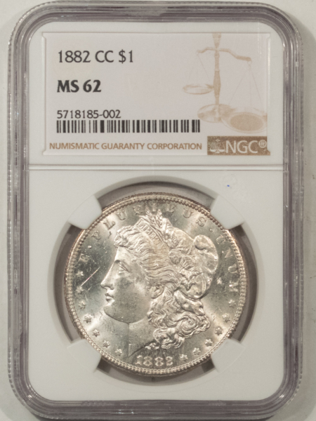 Morgan Dollars 1882-CC $1 MORGAN DOLLAR – NGC MS-62, CARSON CITY!