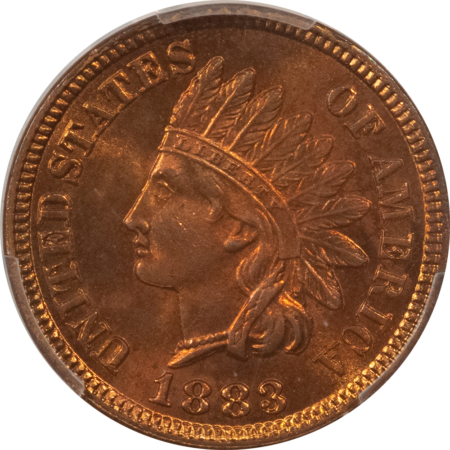 Indian 1883 INDIAN CENT, MPD FS-303 S-1 – PCGS MS-64 RB, LOOKS 65, ALMOST RED & PQ!
