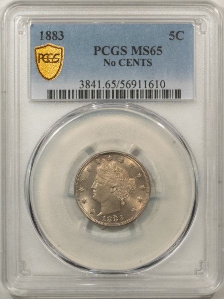 Liberty Nickels 1883 LIBERTY NICKEL, NO CENTS – PCGS MS-65, FRESH & FLASHY GEM!