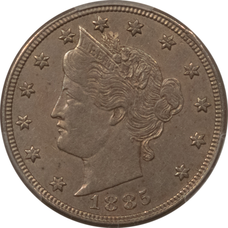 Liberty Nickels 1885 LIBERTY NICKEL – PCGS AU-53, FRESH, HIGH GRADE KEY-DATE!