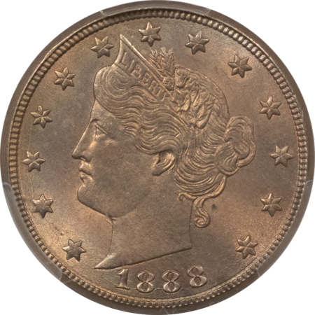 Liberty Nickels 1888 LIBERTY NICKEL – PCGS MS-64+ PRETTY & VIRTUALLY GEM!