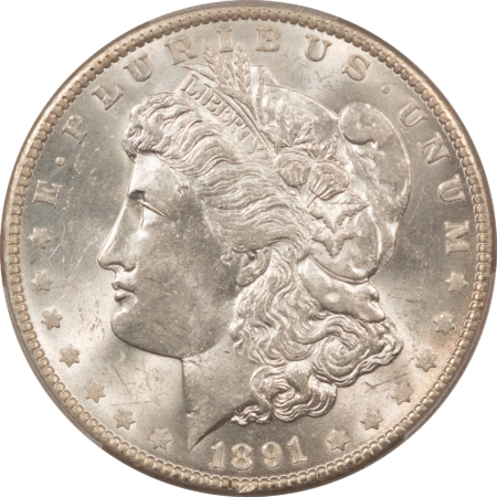 Morgan Dollars 1891 $1 MORGAN DOLLAR – PCGS MS-64, WHITE!