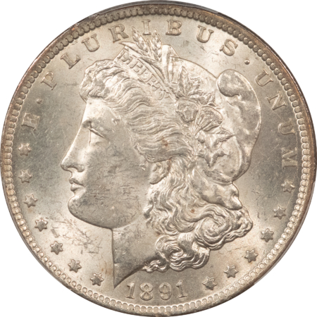 Morgan Dollars 1891-CC $1 MORGAN DOLLAR – PCGS MS-62, FRESH WHITE! CARSON CITY!