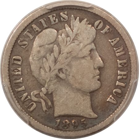 Barber Dimes 1895-O BARBER DIME – PCGS F-12, NICE ORIGINAL KEY-DATE!
