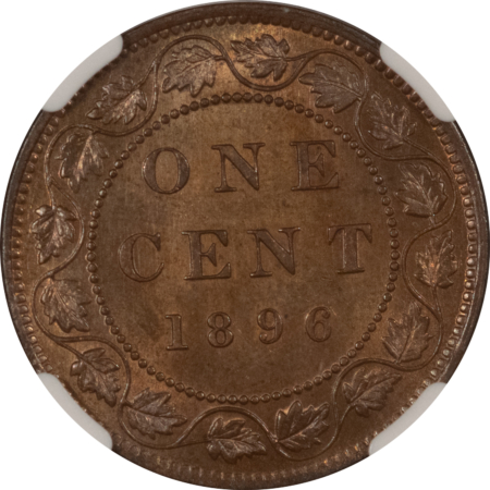 New Certified Coins CANADA 1896 LARGE CENT, KM-7 – NGC MS-63 BN