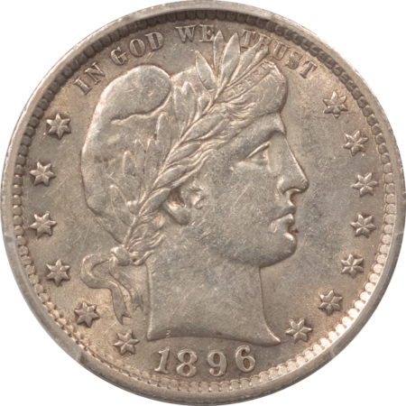 Barber Quarters 1896-O BARBER QUARTER – PCGS AU-55, FLASHY, TOUGH DATE!