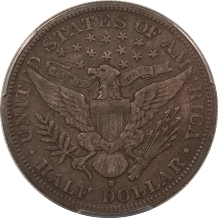 Barber Halves 1896-S BARBER HALF DOLLAR – PCGS VF-25, ORIGINAL KEY DATE!