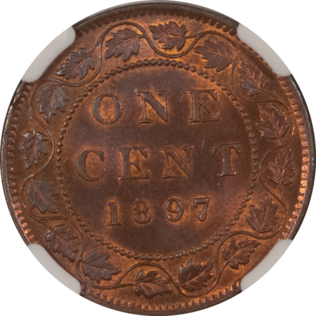 New Certified Coins CANADA 1897 LARGE CENT, KM-7 – NGC MS-63 BN