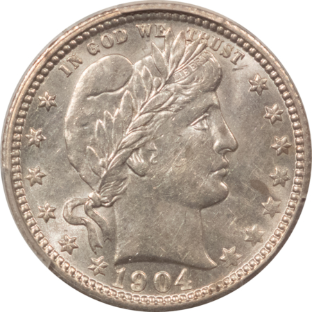 Barber Quarters 1904-O BARBER QUARTER – PCGS AU-58, FRESH AND FLASHY!