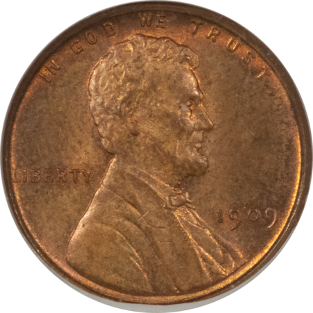 Lincoln Cents (Wheat) 1909-VDB LINCOLN CENT DOUBLE DIE OBVERSE DIE 1 – ANACS MS-64 RB, STRONG DOUBLING