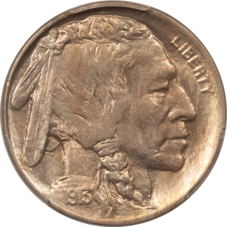 Buffalo Nickels 1913-D BUFFALO NICKEL, TY 1 – PCGS MS-63, CHOICE & ORIGINAL!