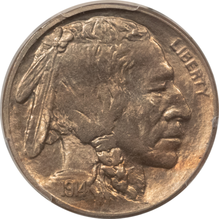 Buffalo Nickels 1914 BUFFALO NICKEL – PCGS MS-64, NICE ORIGINAL!
