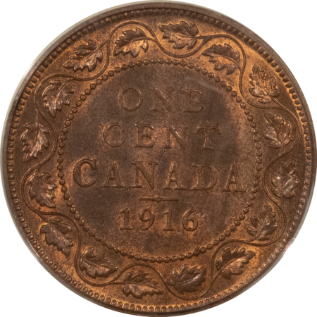 New Certified Coins CANADA 1916 LARGE CENT, KM-21 – PCGS MS-64 RB, FRESH & PRETTY, OGH!