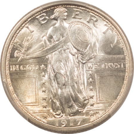 New Certified Coins 1917-D TYPE 1 STANDING LIBERTY QUARTER – PCGS MS-63, FRESH WHITE AND FLASHY!