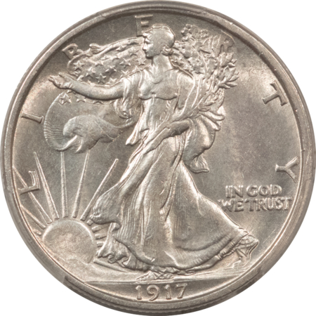 New Certified Coins 1917-S WALKING LIBERTY HALF DOLLAR, REVERSE – PCGS AU-58, FLASH WHITE!