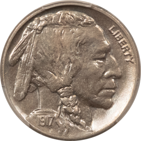 Buffalo Nickels 1917-S BUFFALO NICKEL – PCGS MS-64 LUSTROUS & SEMI PL, REALLY NICE!