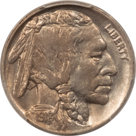 Buffalo Nickels 1918-D BUFFALO NICKEL – PCGS MS-63, REALLY FRESH & CHOICE!