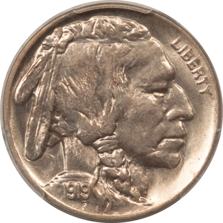 Buffalo Nickels 1919 BUFFALO NICKEL – PCGS MS-63, BLAZING LUSTER!