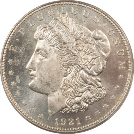 Morgan Dollars 1921 $1 MORGAN DOLLAR – PCGS MS-64 PL, REALLY SCARCE, PROOFLIKE!