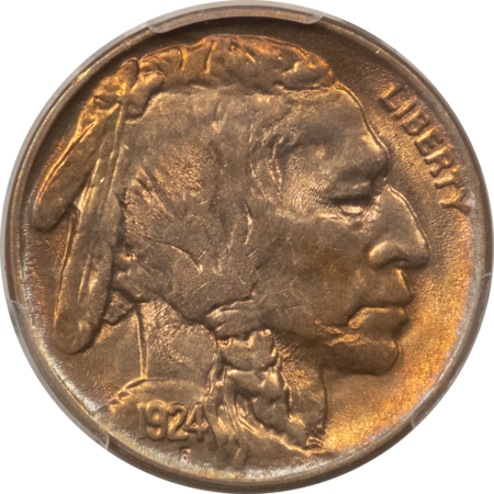 Buffalo Nickels 1924 BUFFALO NICKEL – PCGS MS-64, PRETTY & NEAR GEM!
