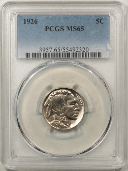 Buffalo Nickels 1926 BUFFALO NICKEL – PCGS MS-65, BLAST WHITE GEM!