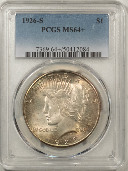 New Certified Coins 1926-S $1 PEACE DOLLAR – PCGS MS-64+, REALLY PRETTY!