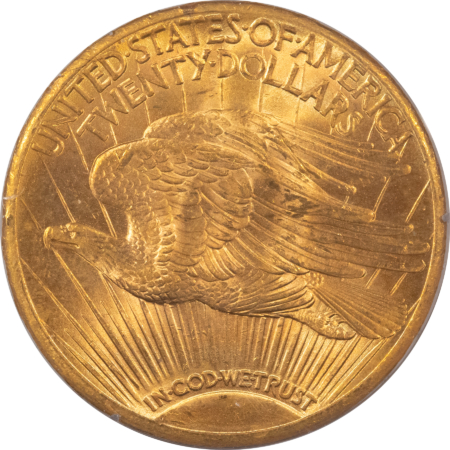 $20 1927 $20 ST GAUDENS GOLD DOUBLE EAGLE – PCGS MS-62 RATTLER PREMIUM QUALITY, CAC!