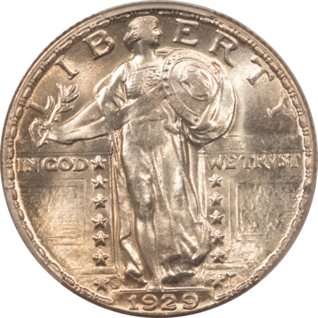 New Certified Coins 1929-S STANDING LIBERTY QUARTER – PCGS MS-65, FRESH ORIGINAL WHITE GEM!