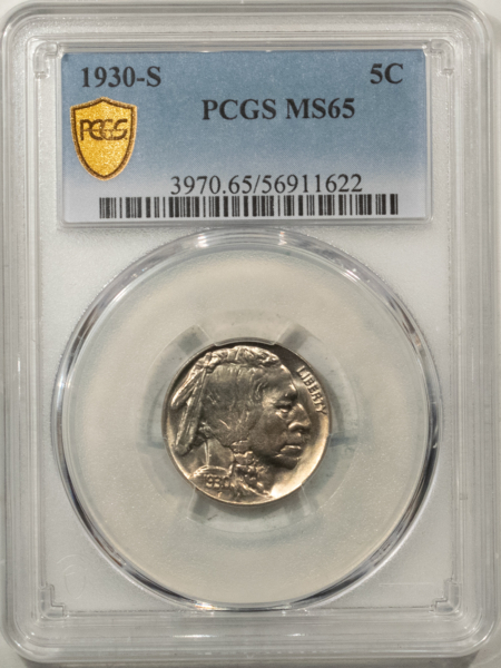 Buffalo Nickels 1930-S BUFFALO NICKEL – PCGS MS-65, FLASHY GEM & PQ!